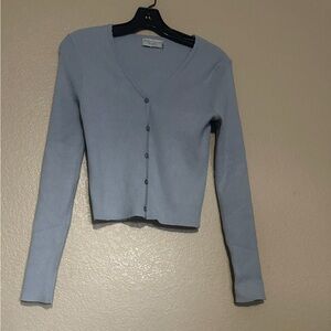 NWOT DRESSFORUM BLUE KNIT CARDIGAN